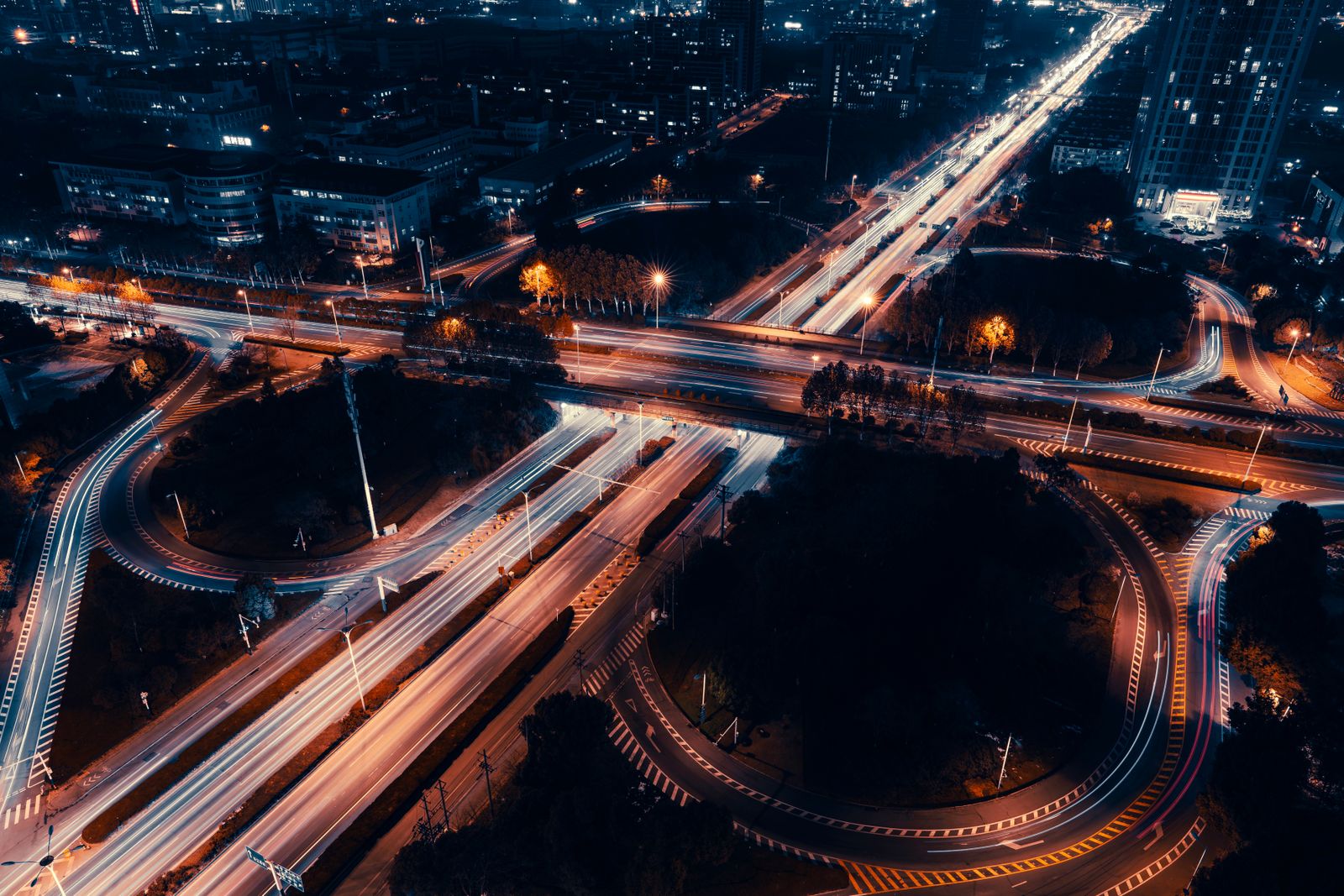 Aerial view of the Atlanta road network